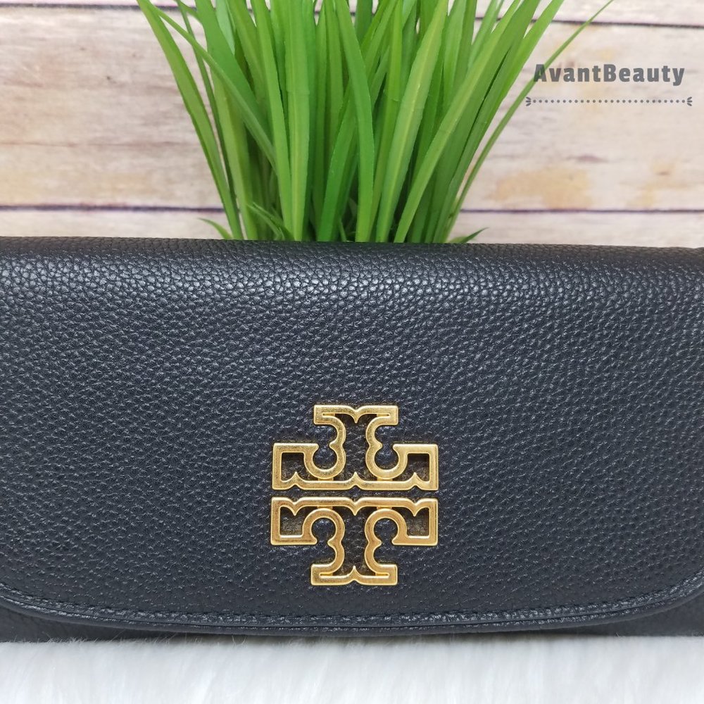 Tory Burch Britten Duo Envelope Black Wallet New - Picture 3 of 11